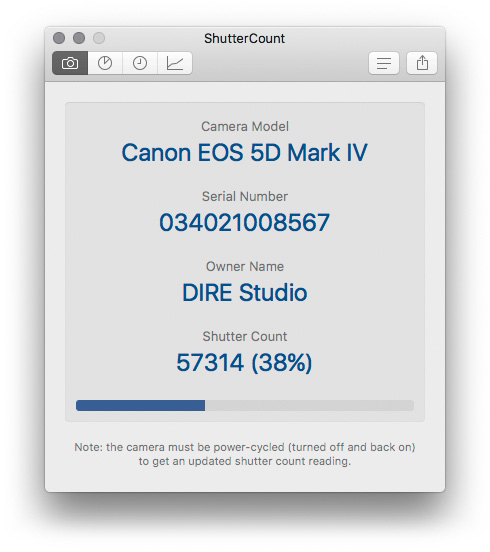 program for caecking canon camera shutter count on mac