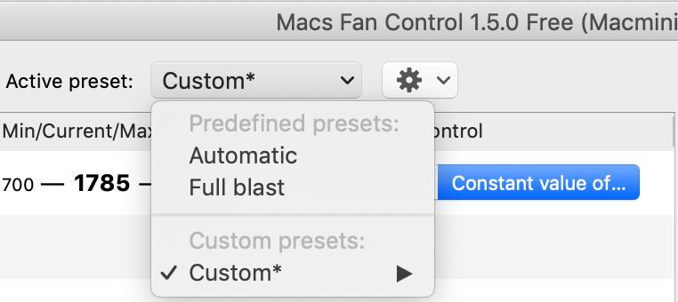 Mac Mini Fan Speed App